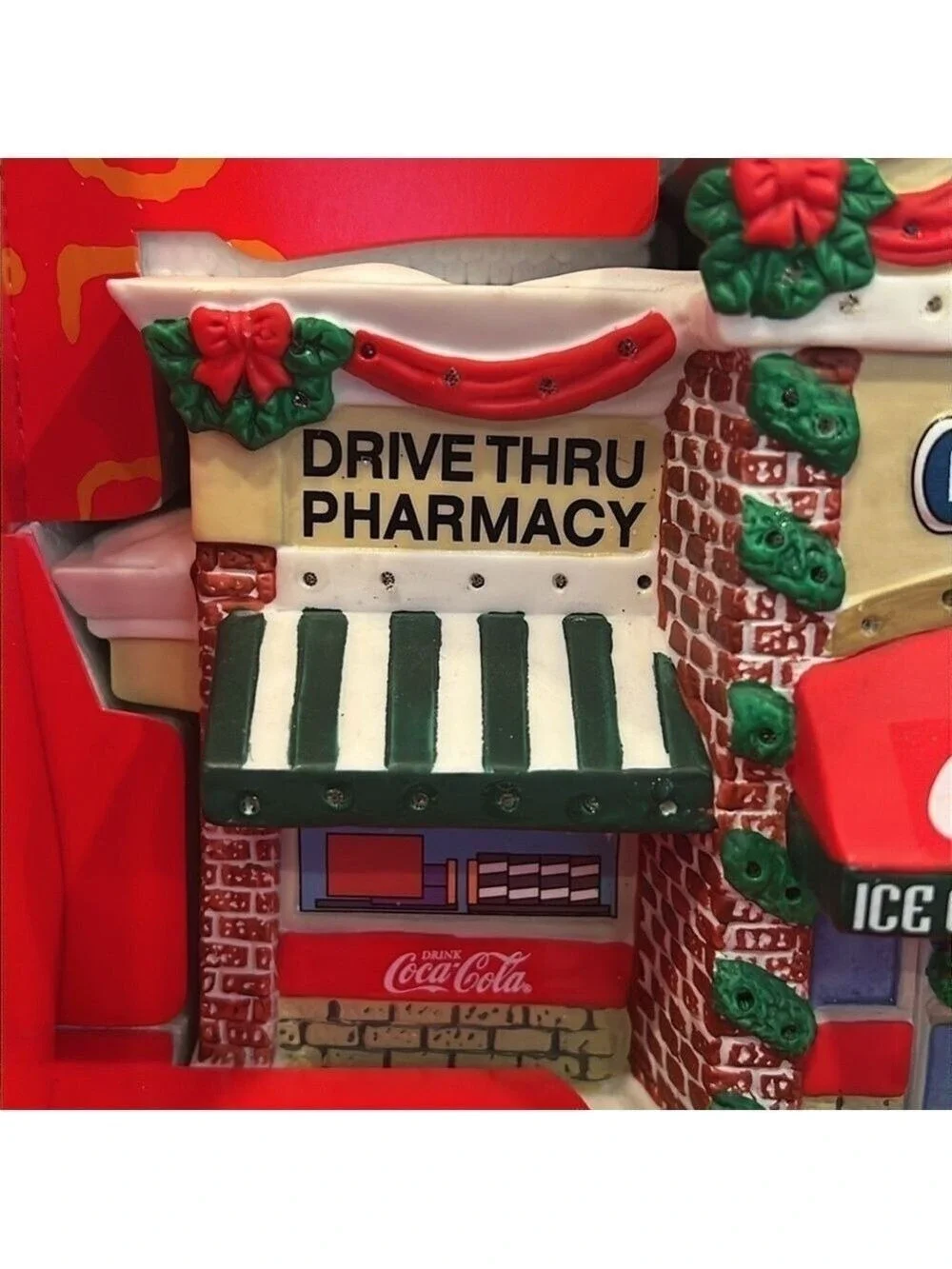 Vintage Coca-Cola Eckerd Pharmacy Town Square Collection Light Up Village House